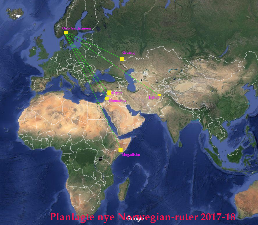 Photom 3 Nye Norweegian-ruter 2017-18