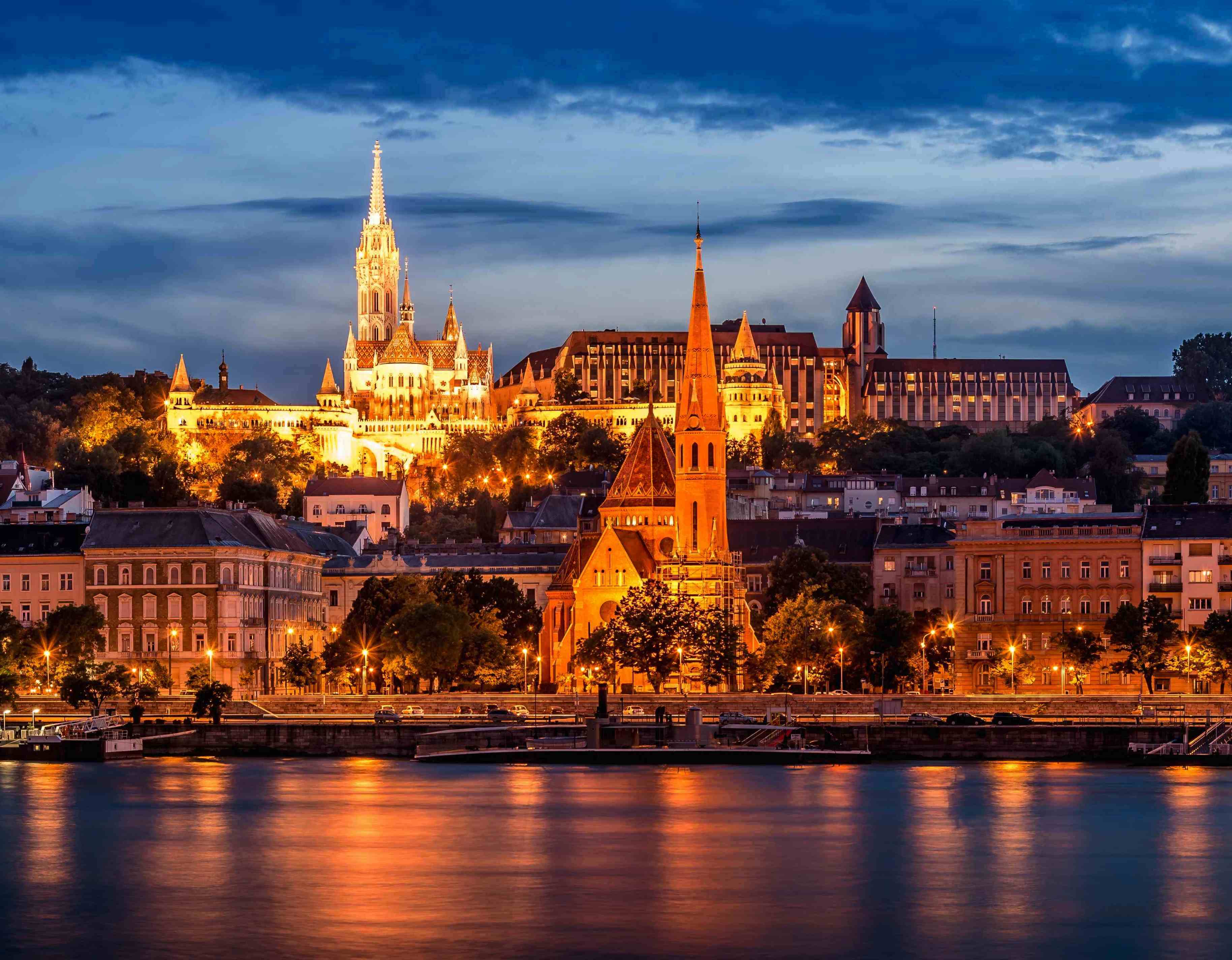 Evening view at the Buda quarter in Budapest
